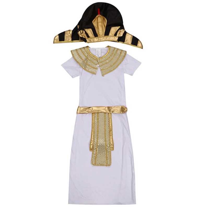 Child Boy Ancient Egyptian King Pharaoh Cosplay Kids Fancy Dress Halloween Ball Historical Theme Party Costume W250117