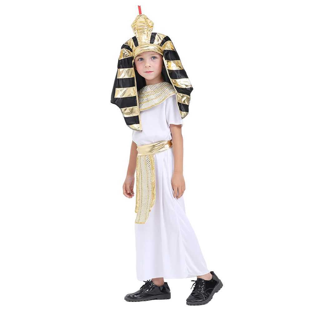 Child Boy Ancient Egyptian King Pharaoh Cosplay Kids Fancy Dress Halloween Ball Historical Theme Party Costume W250117