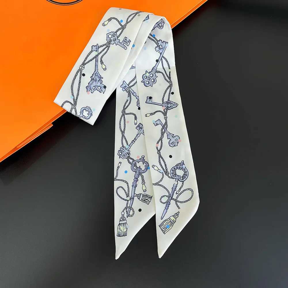 Classic Key Chain Female Decoration Twill Long Ribbon Binding Bag Silk Ribbon Hair Belt Hot Selling Small Scarf W250118