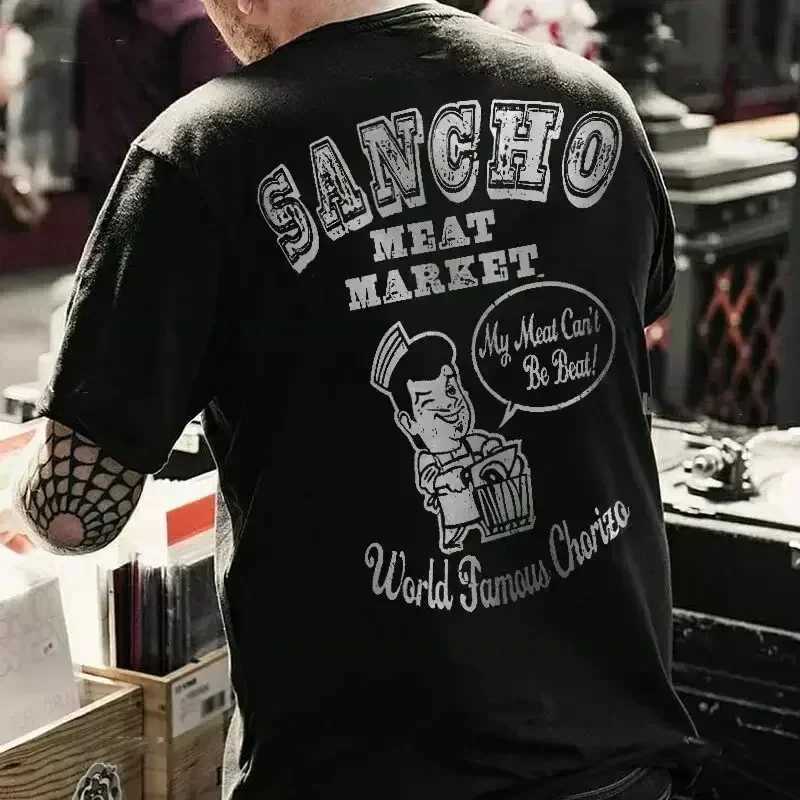 Gothic Harajuku bicycle skull graphic T-shirt mens fashion trend short sleeved top dark punk skull retro T-shirt mens oversized T-shirt W250117