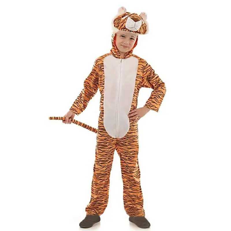Order 2-8Y Toddler Kids Child Tiger Costume Jumpsuit Hoodie for Boys Girls Animal Themed Party Fancy Dress W250117