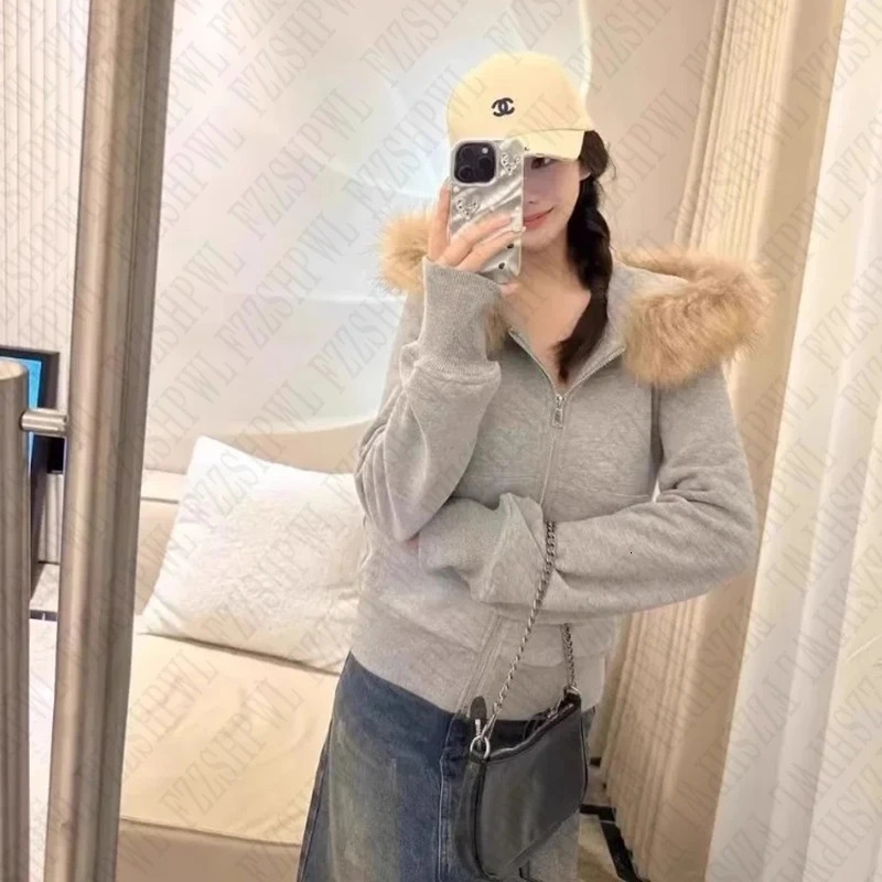 American Retro Fur Collar Hooded Cardigan Coat men Spring Autumn Slim Fit Zipper Jackets Y2k Long Sleeve Sweatshirts 250109