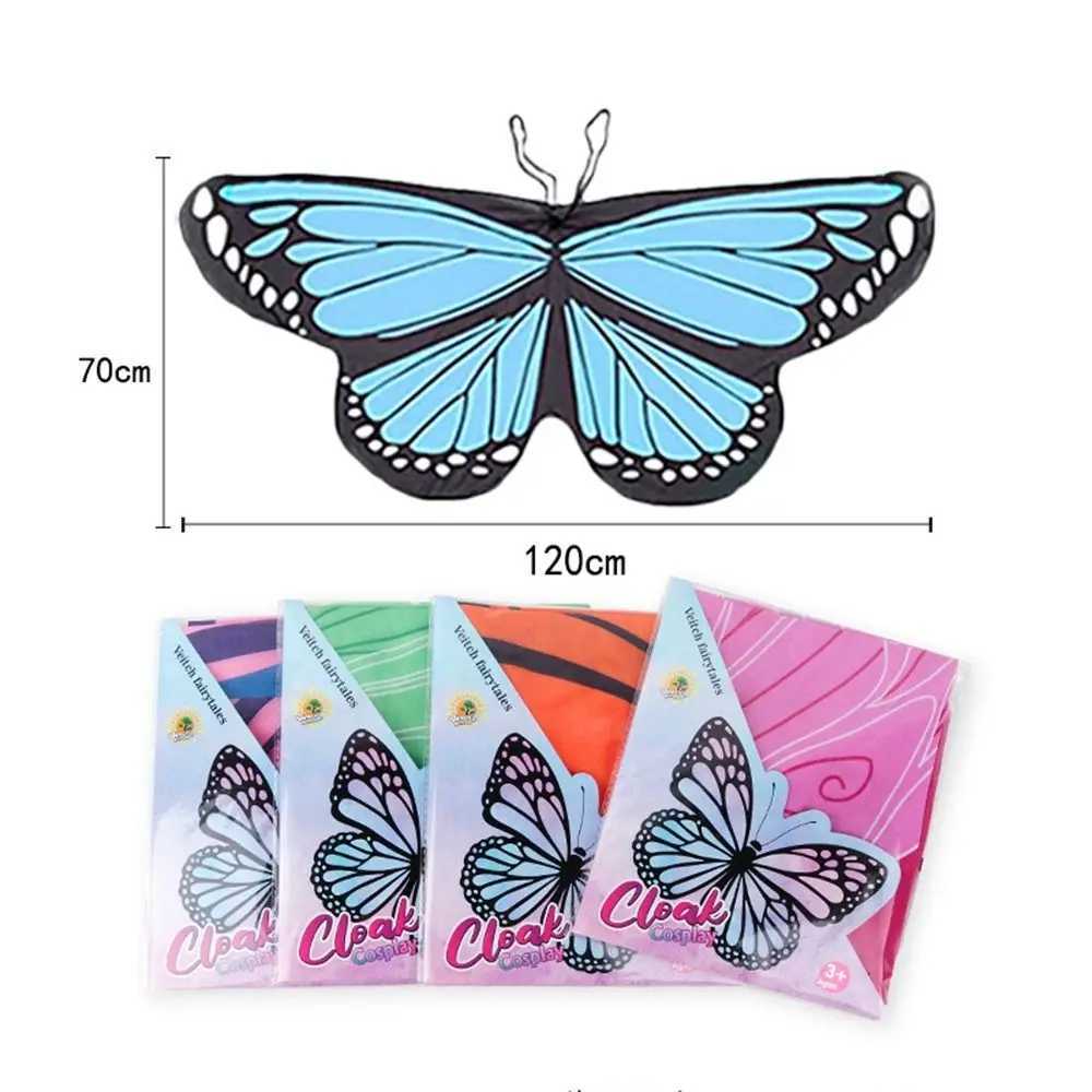 Fashion Chiffon Butterfly Wings Cape Performance Mask Elf Angel Wings Cloak Stage Costumes Fairy Butterfly Costume Kids W250117