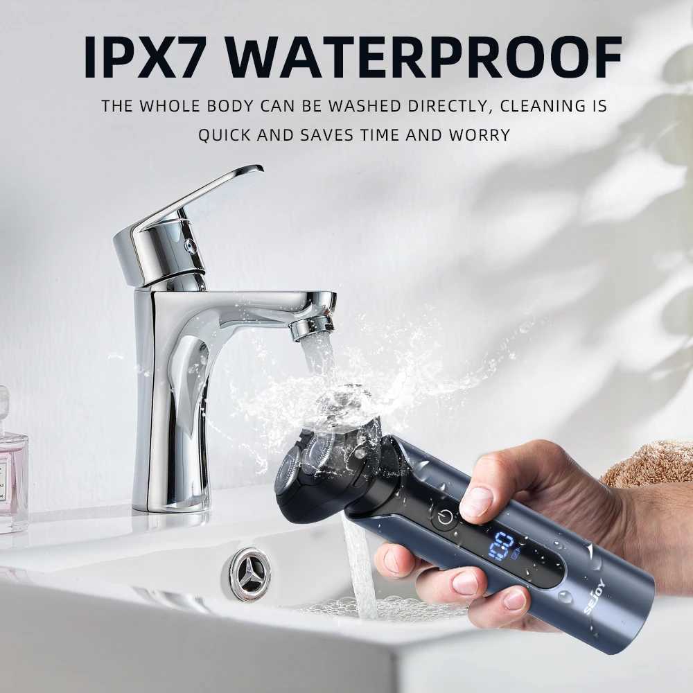 Sejoy Electric Shaver For Men 180 Min Dry Wet Shaving Razor Lpx7 Waterproof Type-C 3d Floating Cutter Head Mens Electric ShaverW250117