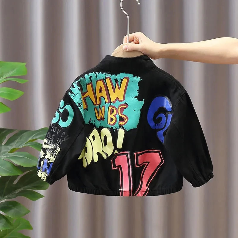 Boys Jacket Spring and Autumn Childrens Denim Top Boys Casual Jacket Jeans Kids Coat For Boy Baby 2 4 6 8 10Y 250114