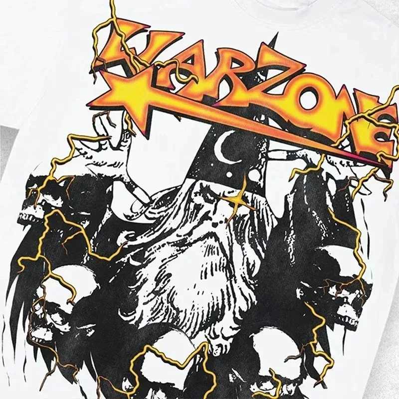 Y2K T Shirt Men Exaggerate Gothic Graphic Print Harajuku Punk Streetwear Cotton Round Neck Oversized Short Sleeve Tops Tees New W250117