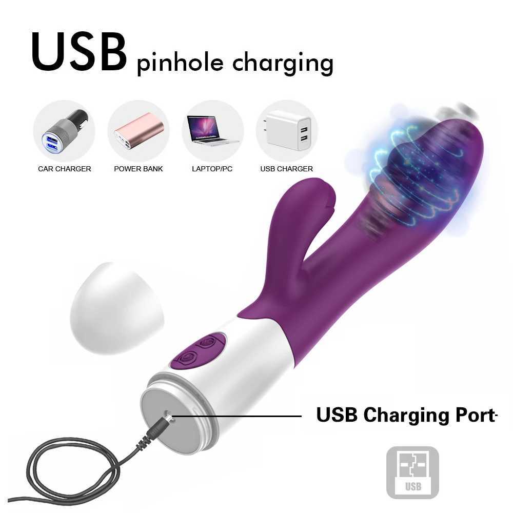 Dual Vibration G Spot Massager Female Masturbator Sex Toys for Woman Dildo Rabbit Vibrator Vaginal Clitoris Stimulator W250117