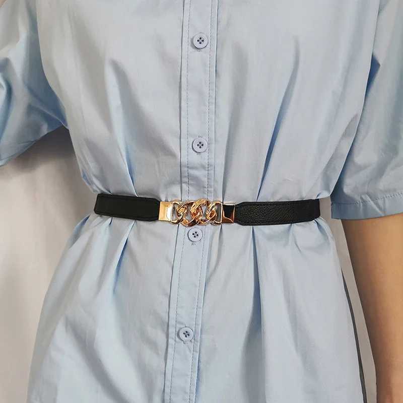New Style Belt Womens Thin Belt Slim Decorative Shirt with Dress Multi-ring Buckle Elastic High Elastic Atmosphere Summer W250120