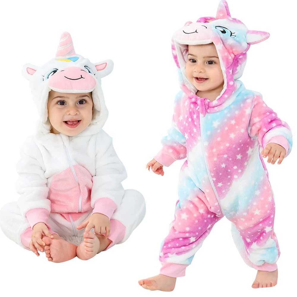 Winter Baby Rompers Baby Pajamas Panda Tiger Leopard Monkey Fox Animal Cartoon Hooded Jumpsuits Cosplay Costume Boys Girl Pajamas W250117