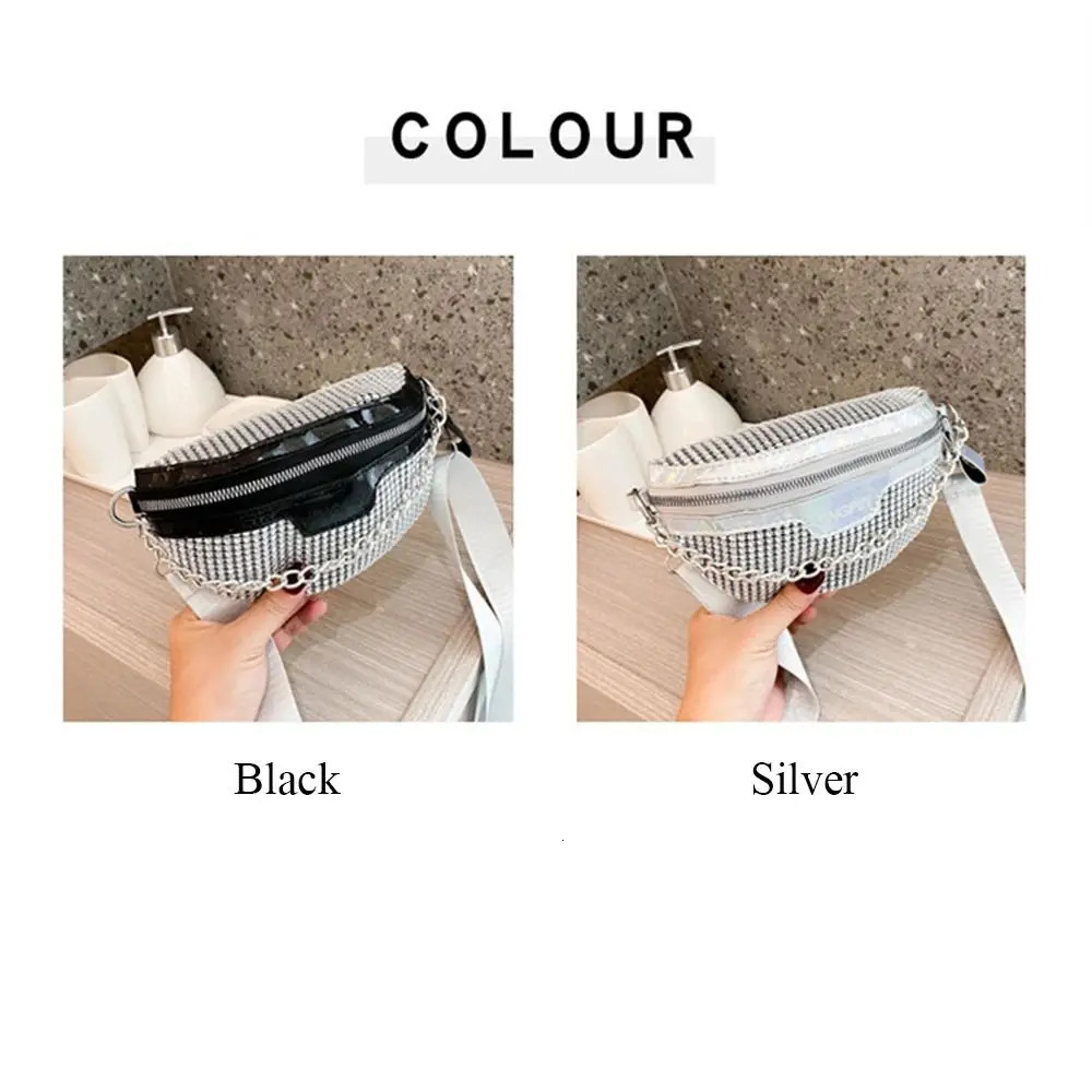 Casual Rhinestones Waist Pack Shiny Crystal Fanny Packs Crossbody Bags Evening 250122