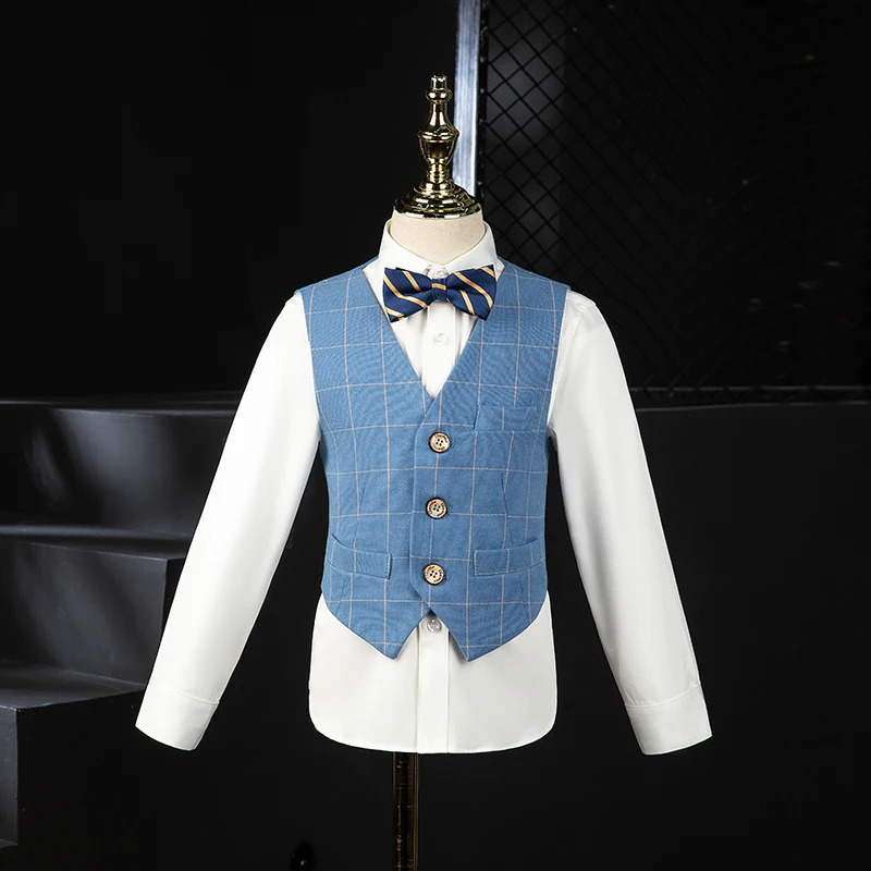 Boys Wedding Suit Kids Formal Blazer Jacket Vest Pants Bowtie 4PCS Tuxedo Dress Children Pography Suit Performance Costume 250120