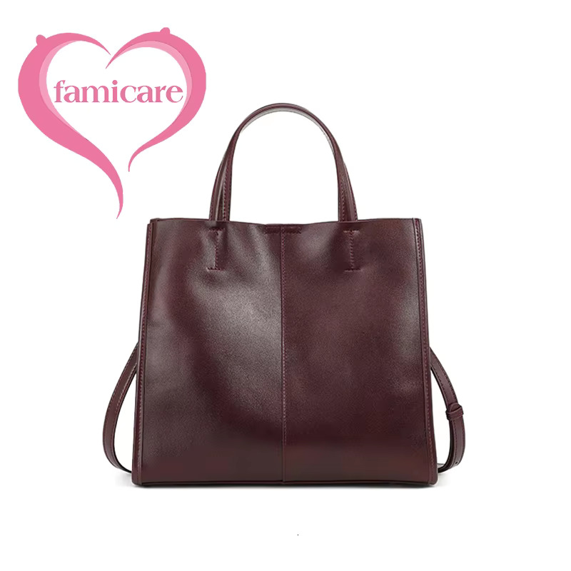 2025 Autumn New Women Genuine Leather Bucket Bag Female Large Capacity Shoulder Messenger Ladies Solid Color Retro Tote Handbag