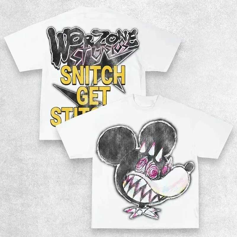 Y2K T Shirt Men Exaggerate Gothic Graphic Print Harajuku Punk Streetwear Cotton Round Neck Oversized Short Sleeve Tops Tees New W250117