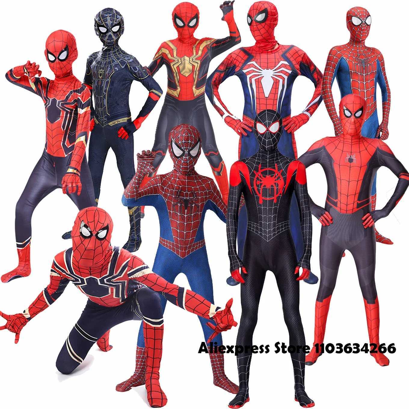 Spider Man Cosplay CoStume Zentai CoStume superhero Bodysuit Spandex Jumpsuit Suit for Child Kids Adult W250117