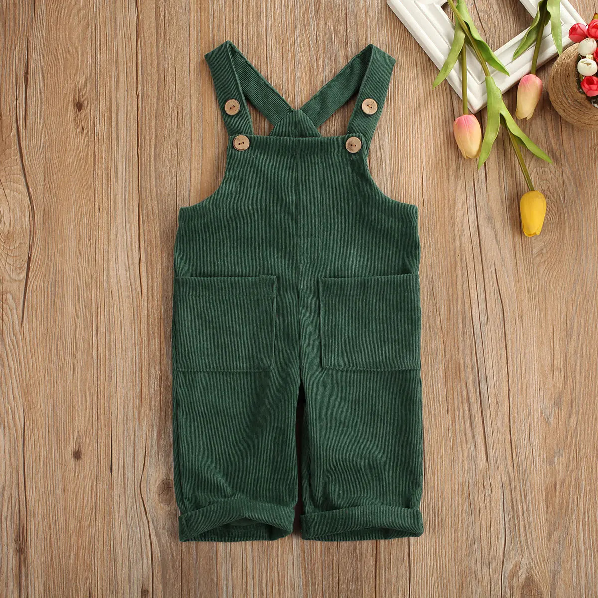 05Y Baby Corduroy Suspender Pants Boys Girls Autumn Clothes Kids Sleeveless Loose Overalls Romper Jumpsuits with Pockets 250117