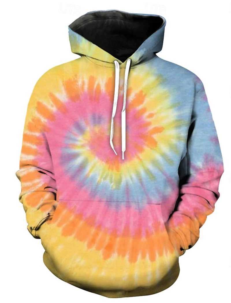 Autumn New 3D Print Tie-dye Graphic Hoodie Men Women Oversize Sweatshirt Colorful Clothing Harajuku Y2K Pullover Casual Hooded W250117