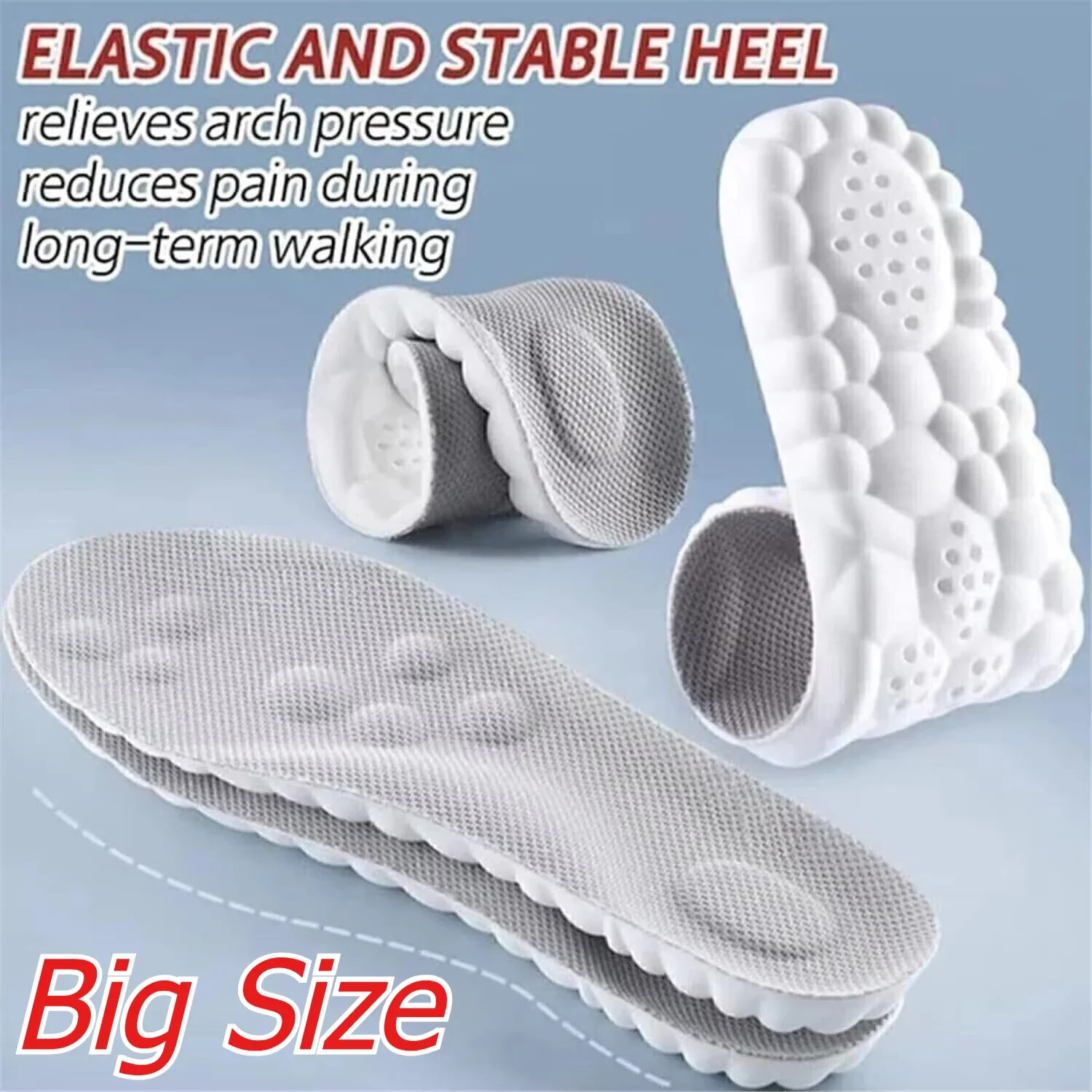 4D Cloud Technology Insole Large Size Super Soft Comfort Insoles Foot Protection Cloud Feeling U-Shape Memory Foam Sports Insole 250121