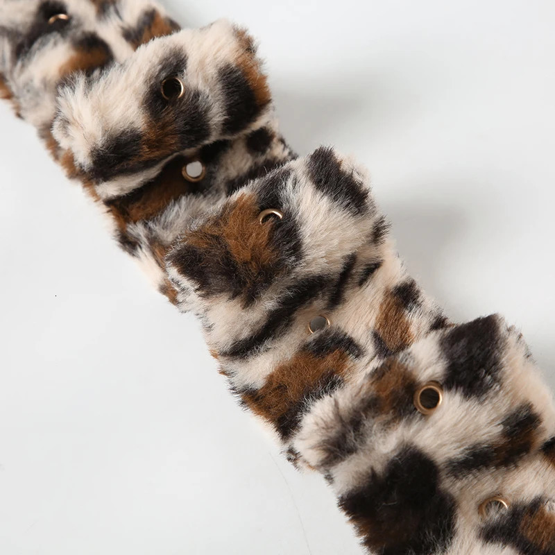 Cuteandpsycho Fashion Leopard Print Y2K Aesthetic Fur Belts Casual Chic Adjustable Accessorie Vintage Harajuku Chic Grunge Belts 250117