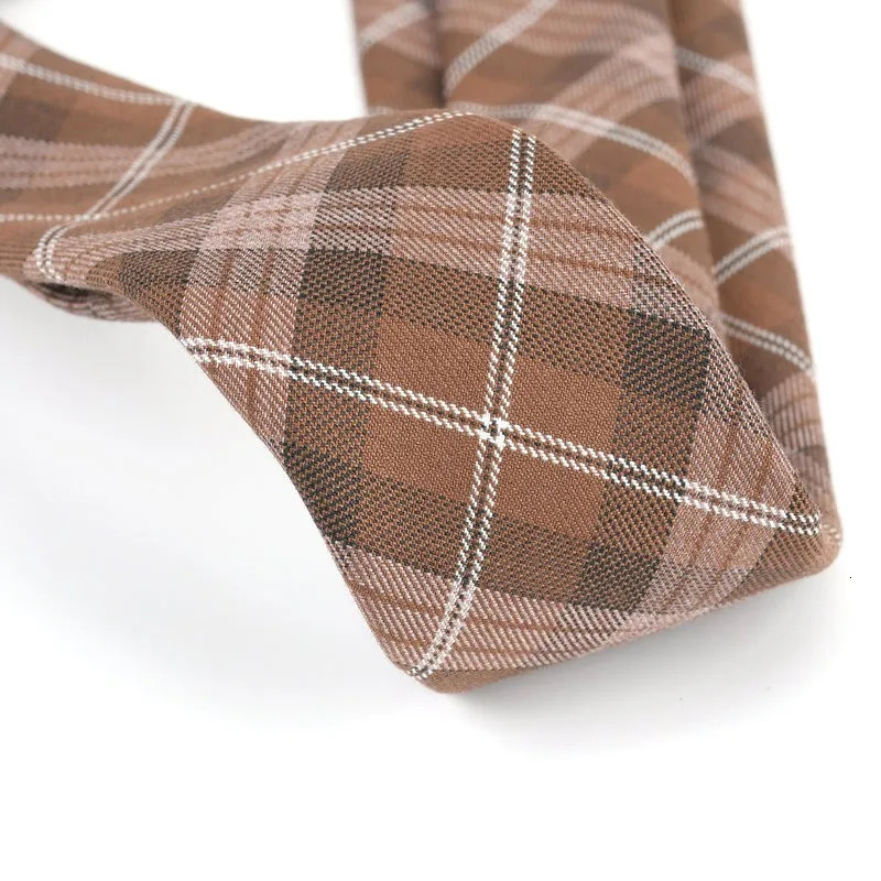 Fashion Cotton Neck Ties For Men Women Casual Plaid Tie Boys Girls Suits Slim Wedding Party Pattern Necktie Gravatas 6cm 250114