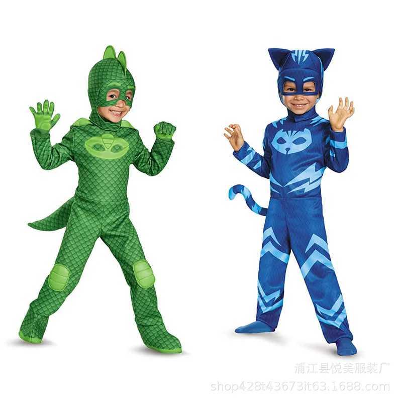 cosplay Blue Pajama Boys Girls Anime Hero Costume with Mask Cosplay Clothe Suit Halloween costume Birthday Party Gift W250117