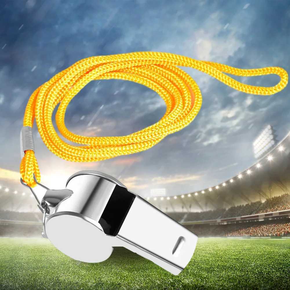 Survival Whistle with Rope Extra Loud Sports Whistle Portable Loud Crisp Sound Whistle for Soccer Football Basketball TrainingW250121