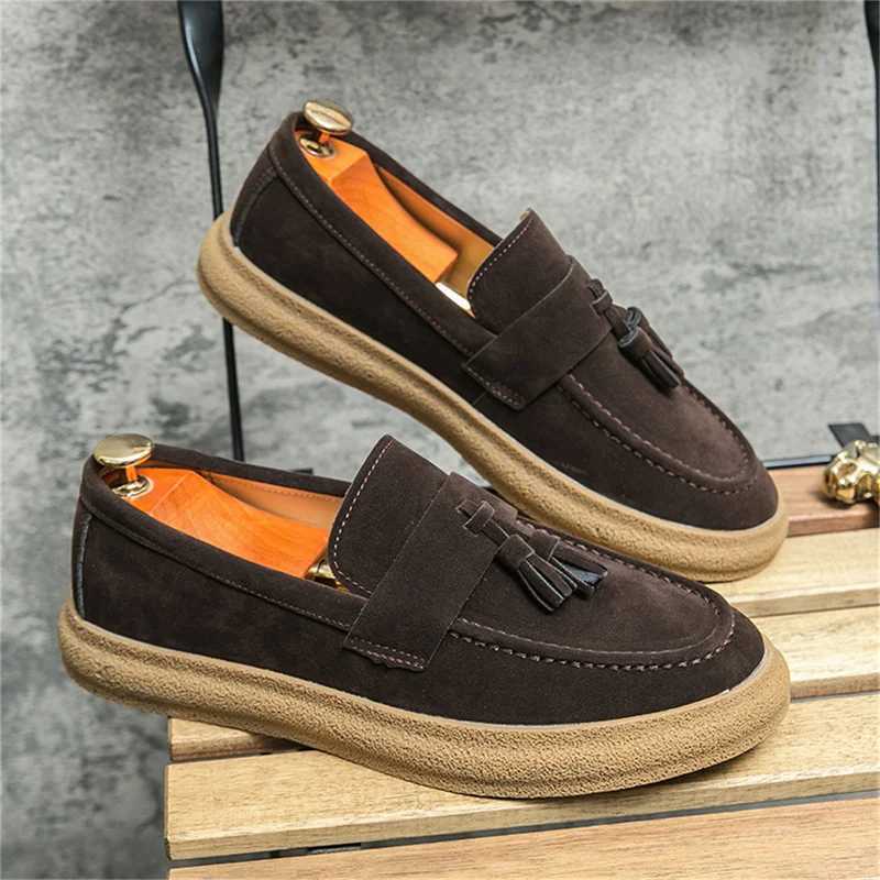 Handmade Outdoor Men Loafers Casual Leather Shoes Fi Mens Boat Shoes New Arrival Male Dress Footwear Slip SoftXJ250118