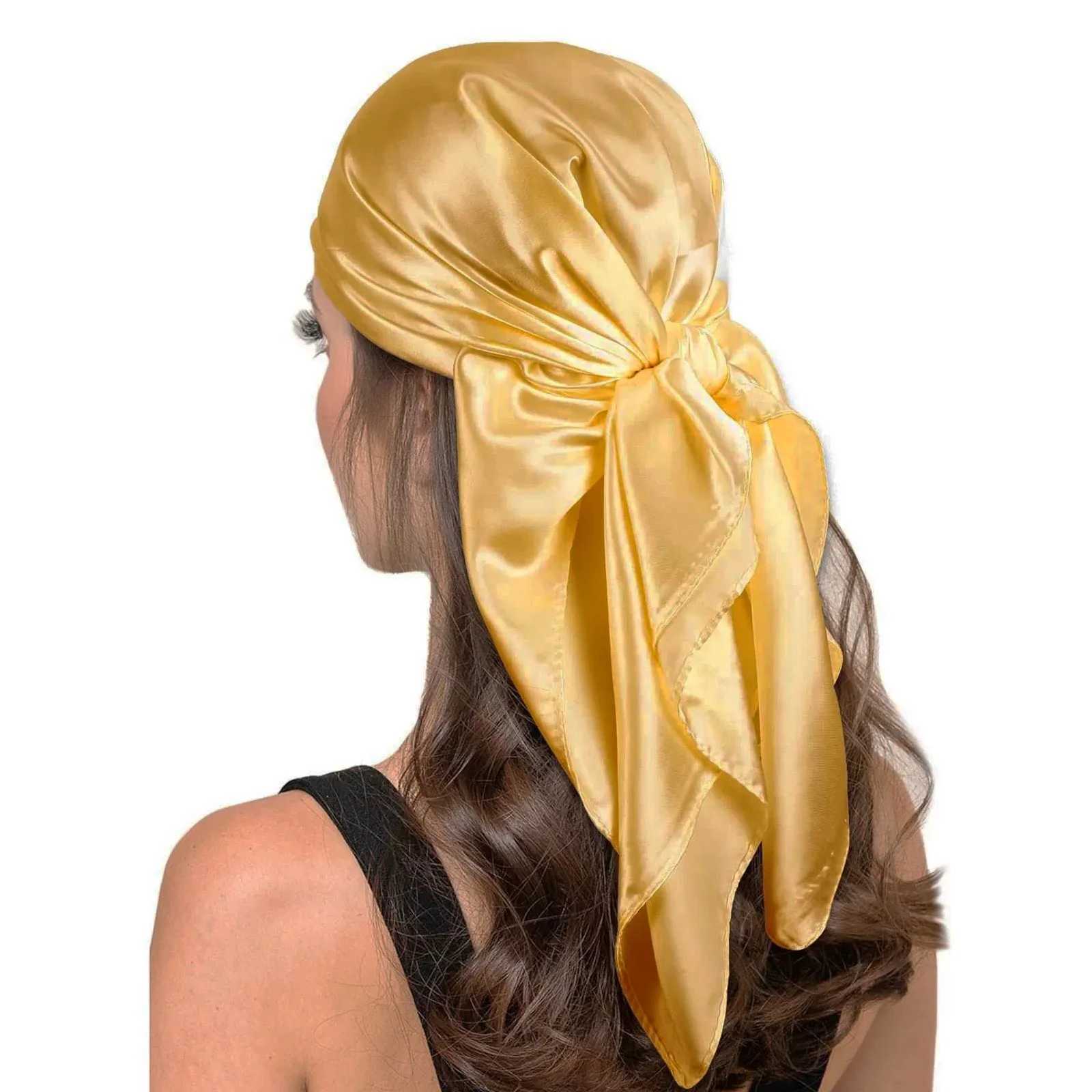 90*90cm Silk Scarf Scarftop Hears For Woman Fashion Seasons Hair Accories Hijab Foulard Bandana Femme Headscarf W250118