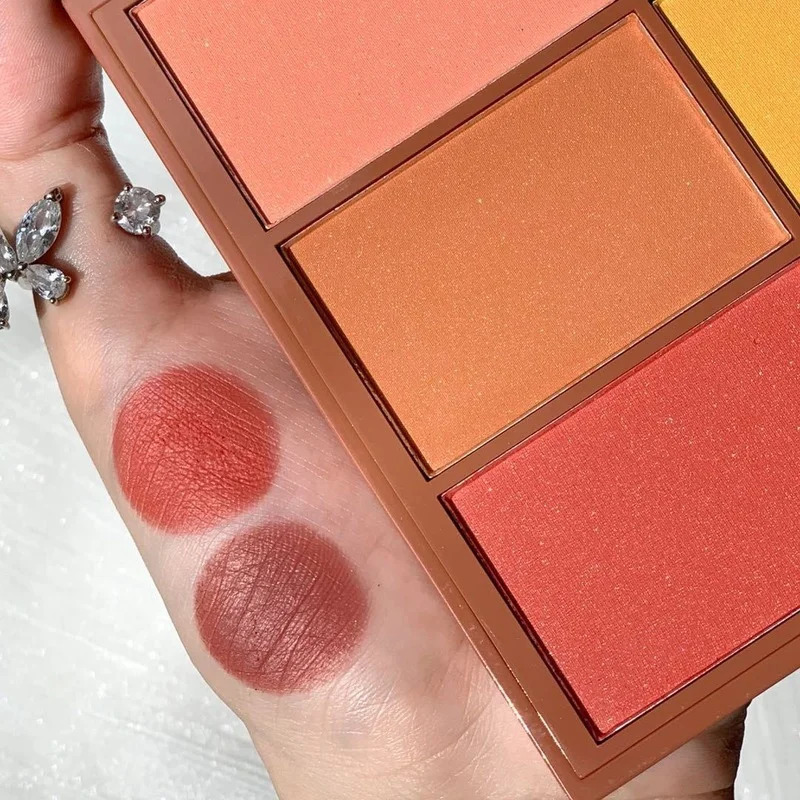 6 Colors Matte Blush Palette Cute Sunburn Makeup Palette Peach Pumpkin Color Lasting Nature Water Proof Quality Female Cosmetic 250121