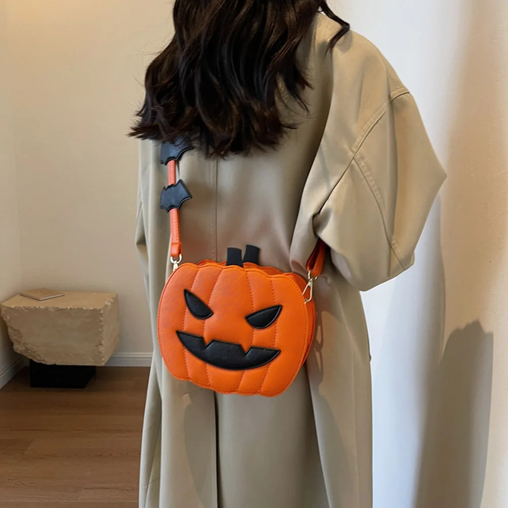 Pumpkin Crossbody Bag for Women Pumpkin Shoulder Bag Female Halloween Bag PU Leather Demon Messenger Bag Halloween Shopper Bag 250120