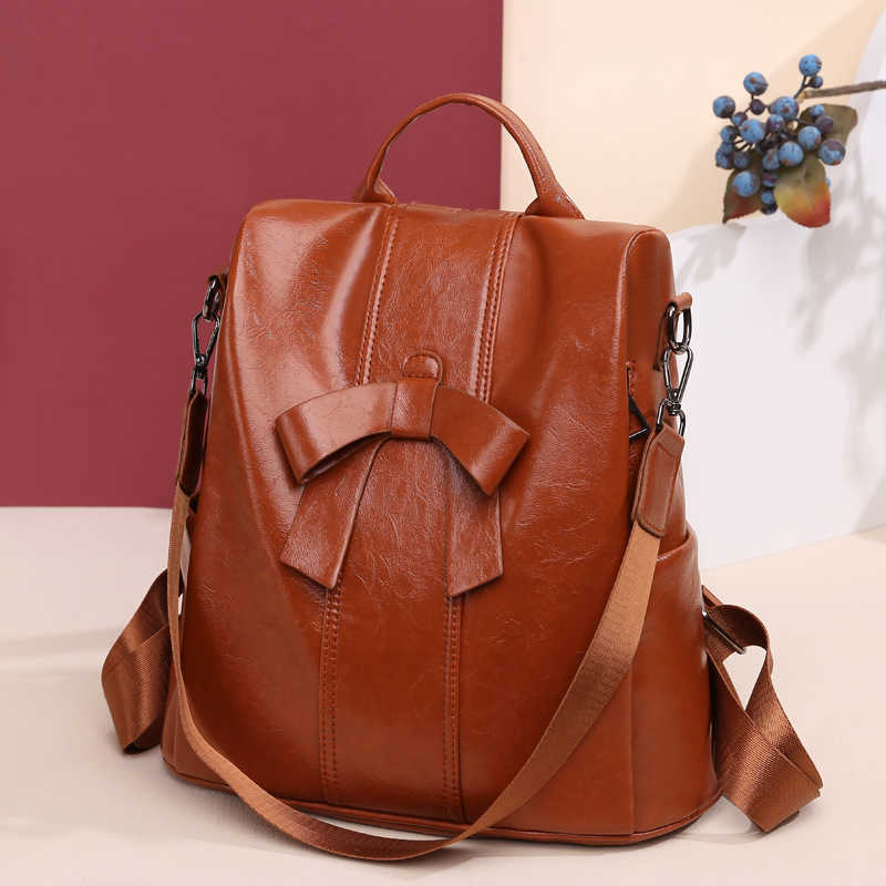 Womens Backpack New PU Outdoor Travel Backpack Leisure Fashion Dual Purpose Backpack Women