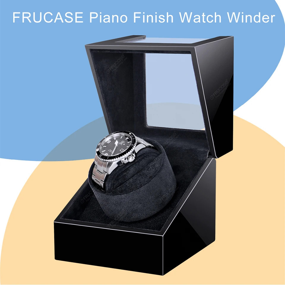 FRUCASE Wooden Watch Winder for Automatic Watches Watch Box Automatic Winder Use USB Cable / with Battery Option 250121