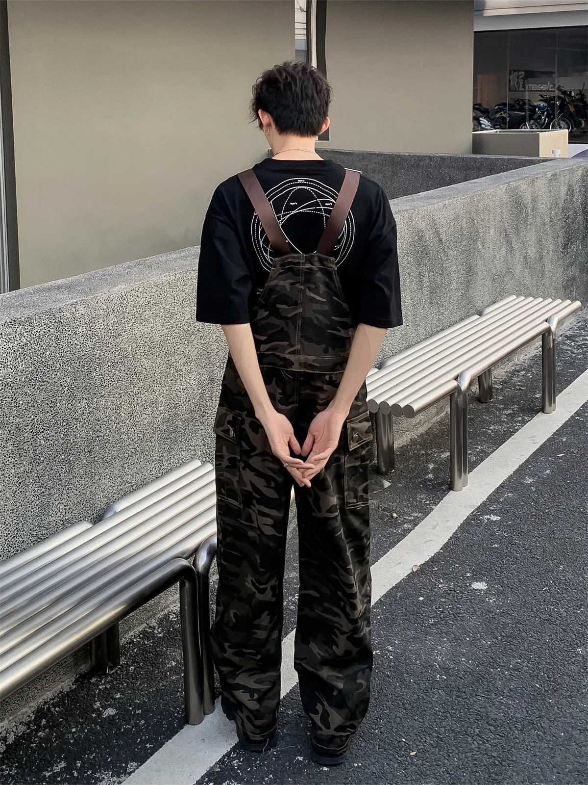 American Logging Camouflage Workwear Overalls Mens Straight Tube Loose Street Cool Casual Denim Cargo Pants Punk Streetwear 250109