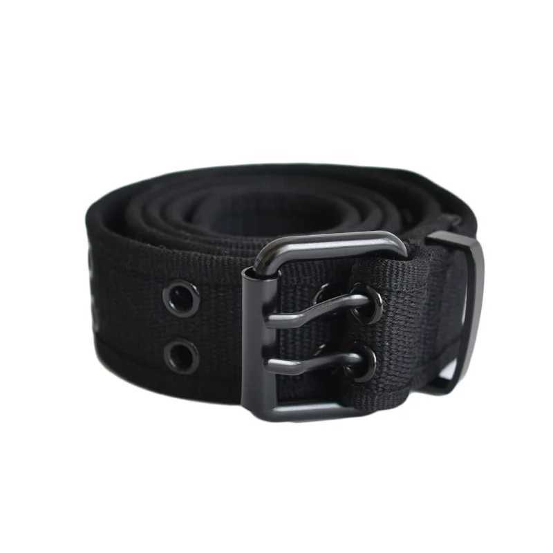 Mens Canvas Double row of holes Pin Buckle Punk Wind Jeans Belts Hot Brand Fashion Punk O Ring for Women Belt W250120