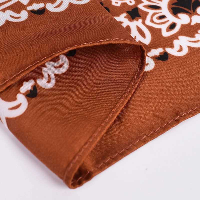 New Paisley Bicolor Small Cashew Fruit Satin Silk 70 Scarf Wholesale Small Scarves W250118