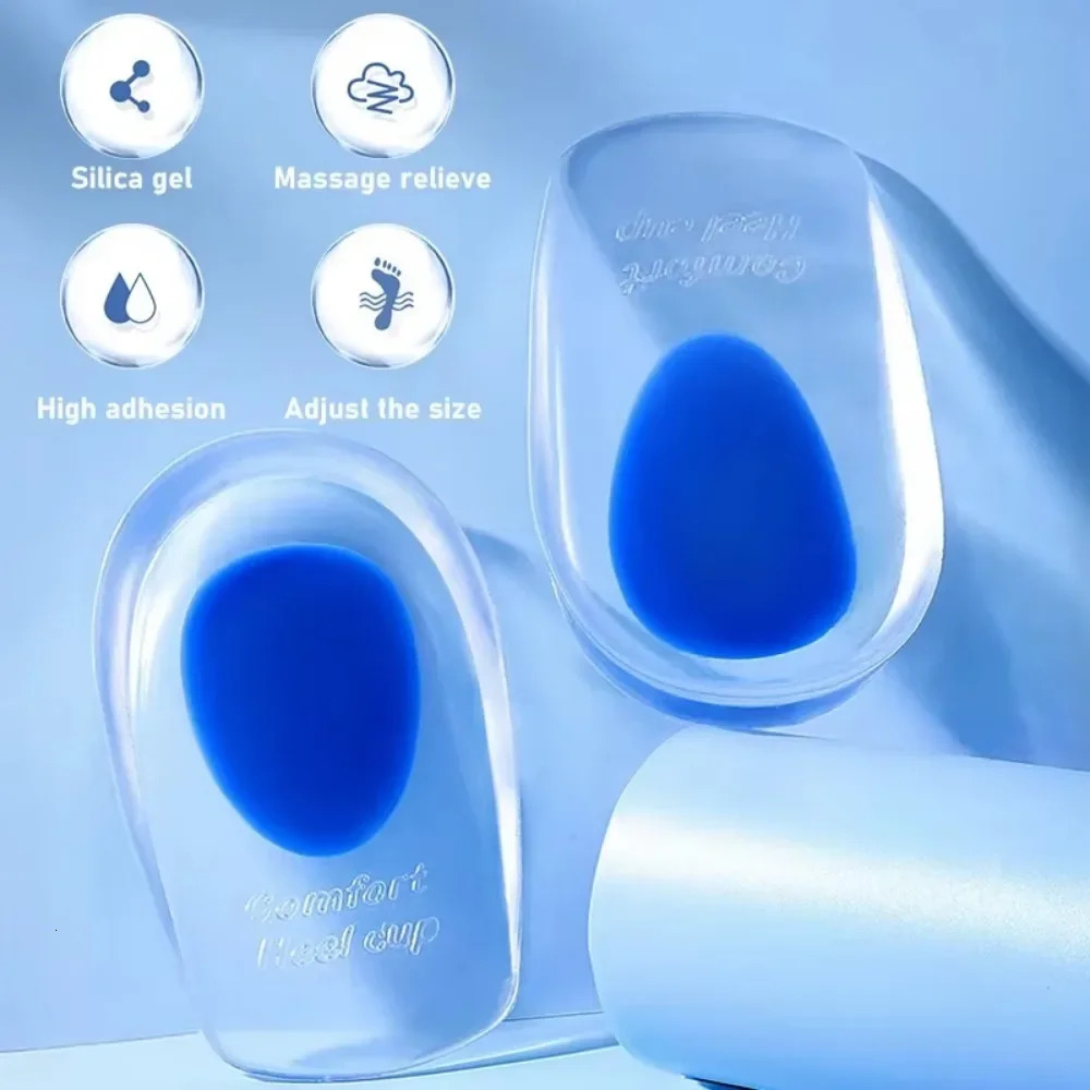 2pcs Silicone Gel Insoles for Plantar Fasciitis Heel Spur U-shaped Pain Relief Protective Inserts Soft Pads for Men Women 250121