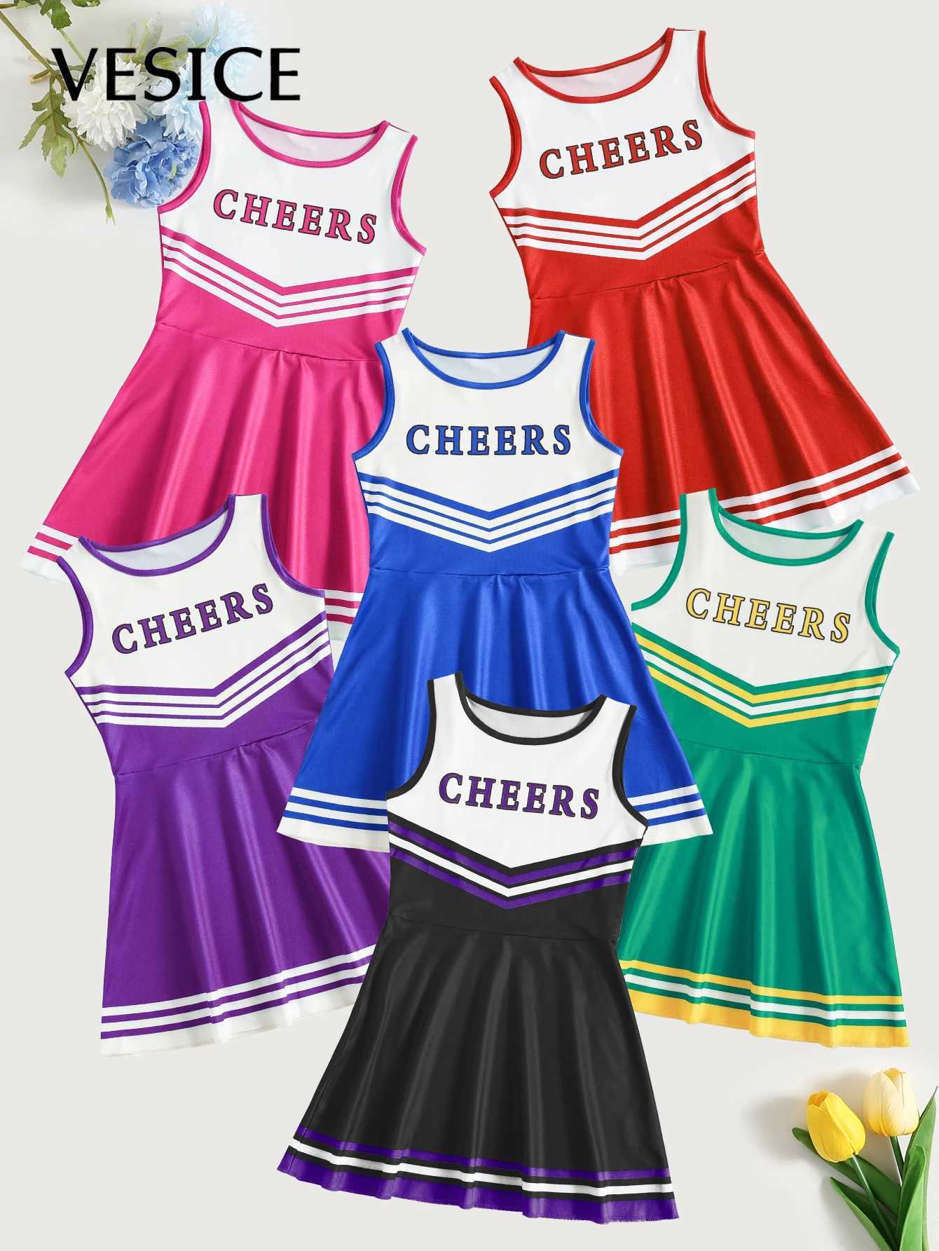 Cheerleader Set Kids Girls Dresses Cute Homecoming Season Performance Costumes Christmas Day Party Bash CostumesW250121