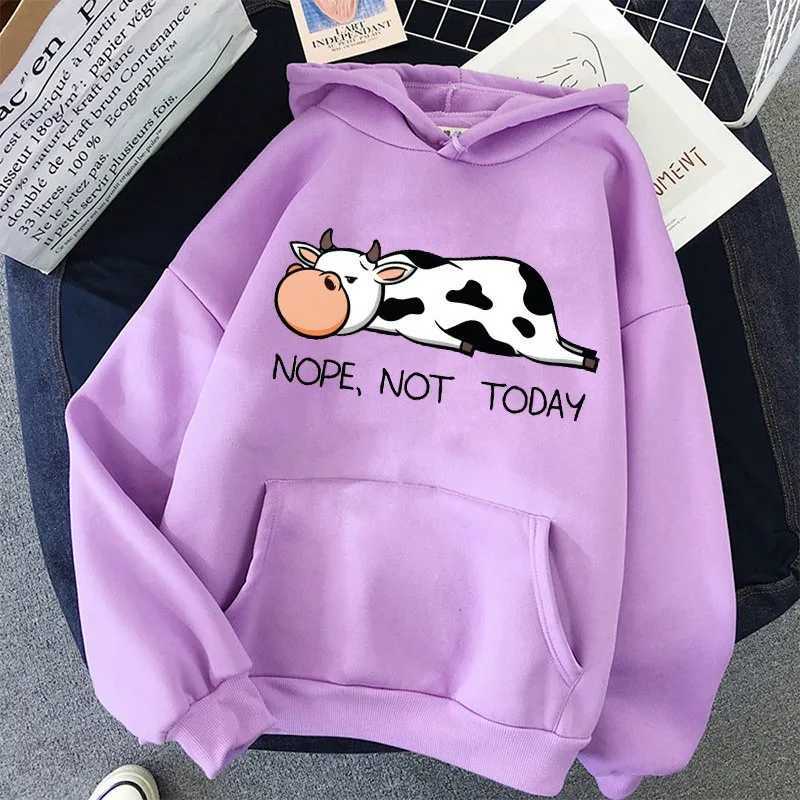 Cow hoodie unisex funny y2k aesthetic anime pattern W250117