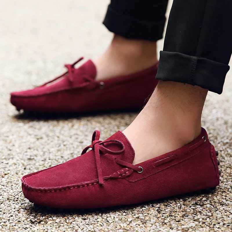 2025 Luxury Men Loafers Soft Boat Shoes Man High Quality Mens Shoes Casual Suede Genuine Leather FlatsXJ250118