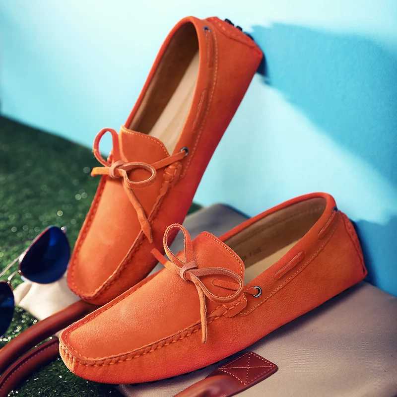 Size 38-49 Luxury Men Loafers Soft Summer Shoes Man High Quality Mens Shoes Casual Suede Genuine Leather Driving FlatsXJ250118
