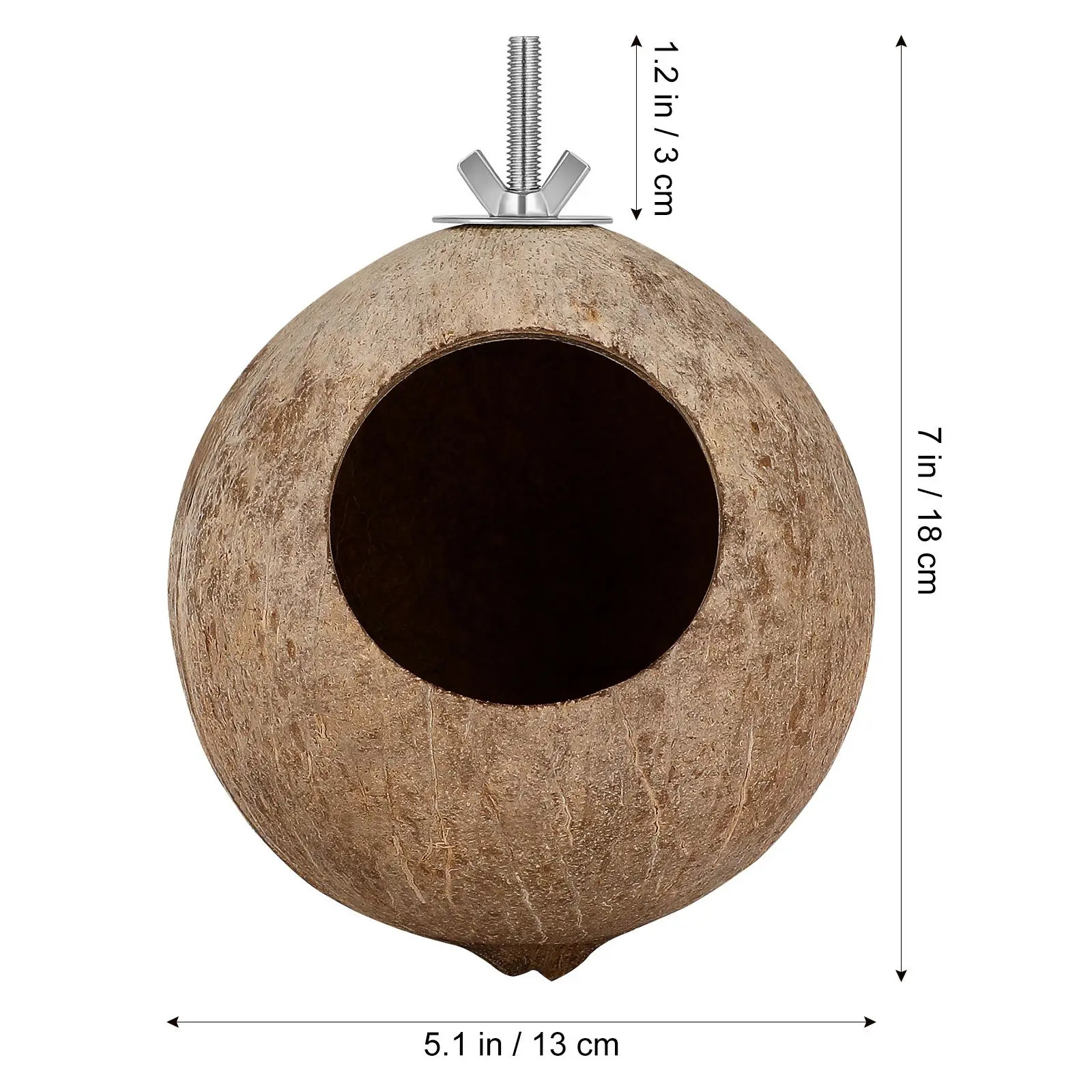 Parrot Coconut Shell Nest Pet Bird Nest Hamster Squirrel Breeding Nest Canary Lark House Hang Ornament For Garden Yard PetSupply 250121