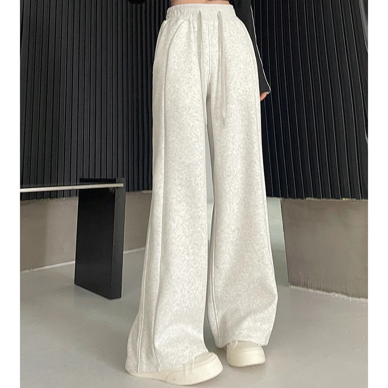 Women Korean Leisure Comfortable Wide Leg Trousers High Waist Casual Clothes Sweatpants Female Fashion Loose Slacks Pants 250117