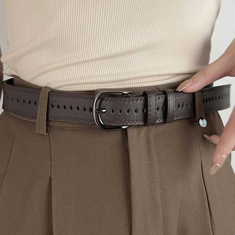 Unisex PU Leather Belt for Woman Luxury Brand Vintage Pin Buckle Jeans Waist Belts Men Ladies Retro Black Strap belt women W250120