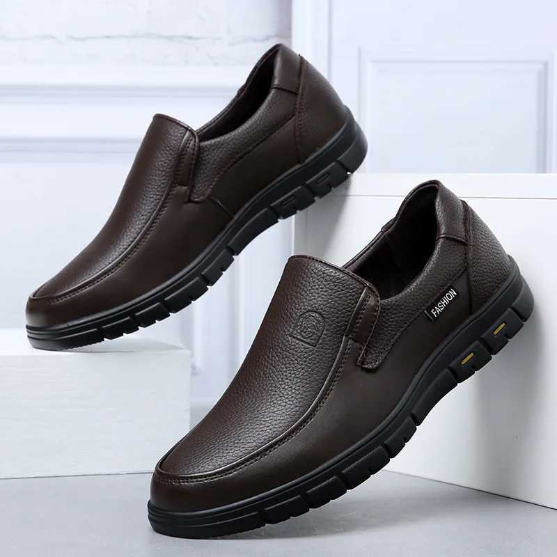 New Genuine Leather Handmade Shoes Casual Shoes For Men Flat Platform Walking Shoe Outdoor Footwear Loafers Breathable SneakersXJ250118