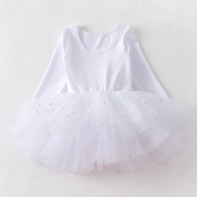 Baby Girl Princess Sequins Ballet Tutu Dress Long Sleeve Infant Toddler Child Tulle Vestido Party Dance Baby Clothes 1-5Y 250120