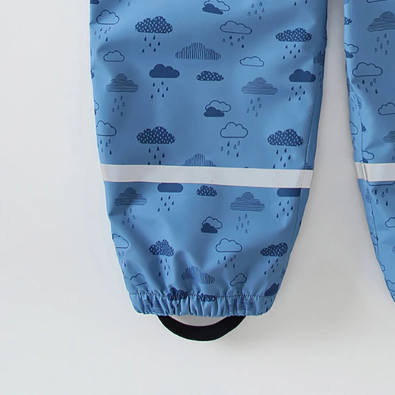HONEYKING Children Waterproof Rain Pants Baby Jumpsuits Boys Girls Overalls Fashion Kids 250117