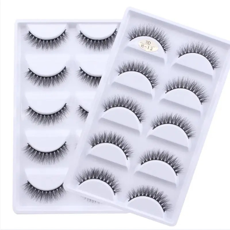 5/10/20/30/50 Boxes 5 Pairs Natural 3D Mink False Eyelashes Makeup Fake Eye Lashes Faux Cils Make Up Beauty Wholesale Lashes H13 250121
