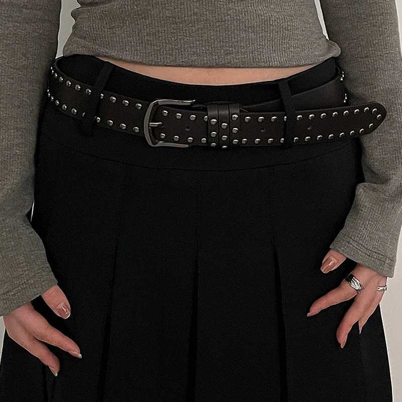New Belt Womens Jeans Tie-In Ladies Belt Fashion Personality Rivet Belt Senior Black Fashion W250120
