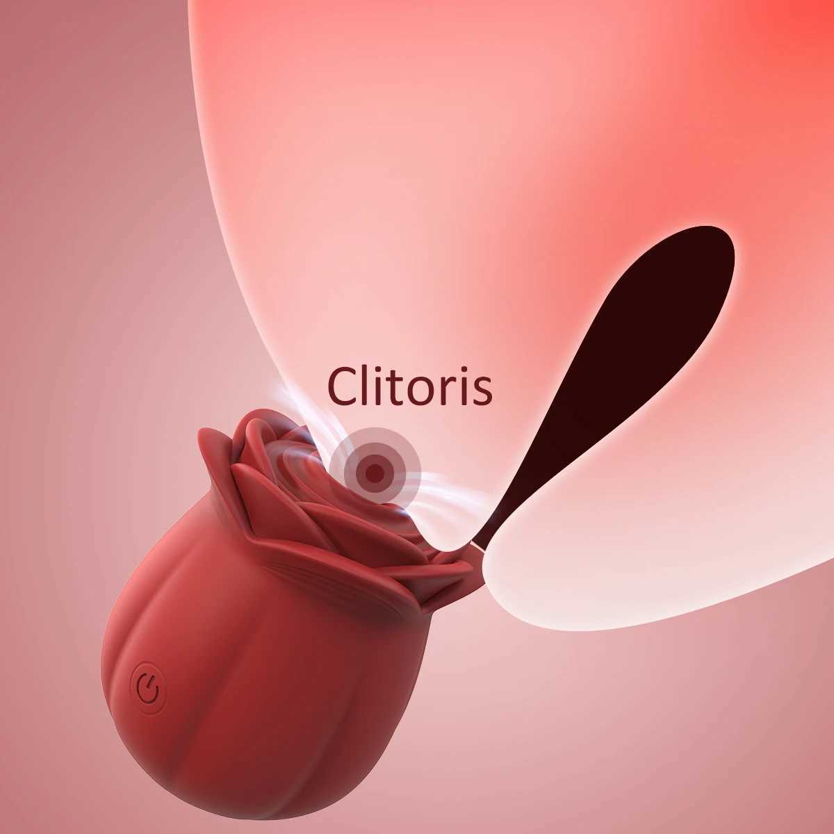 Clit Sucker Rose Vibrator for Women Sucking Beating NippleClitoral Masturbation Nipple Sucker G-spot Vaginal Vibrator Sex Toys W250117