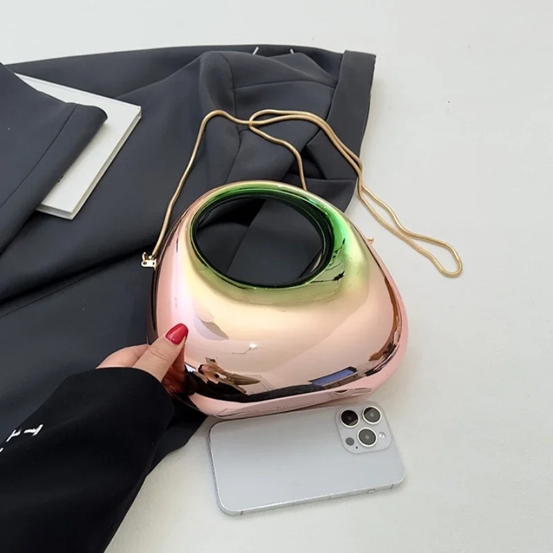 Selling Womens Crossbody Bag 2025 PVC Metallic Luster Half Moon Party Banquet Womens Bag Handbag Womens Bag 250120