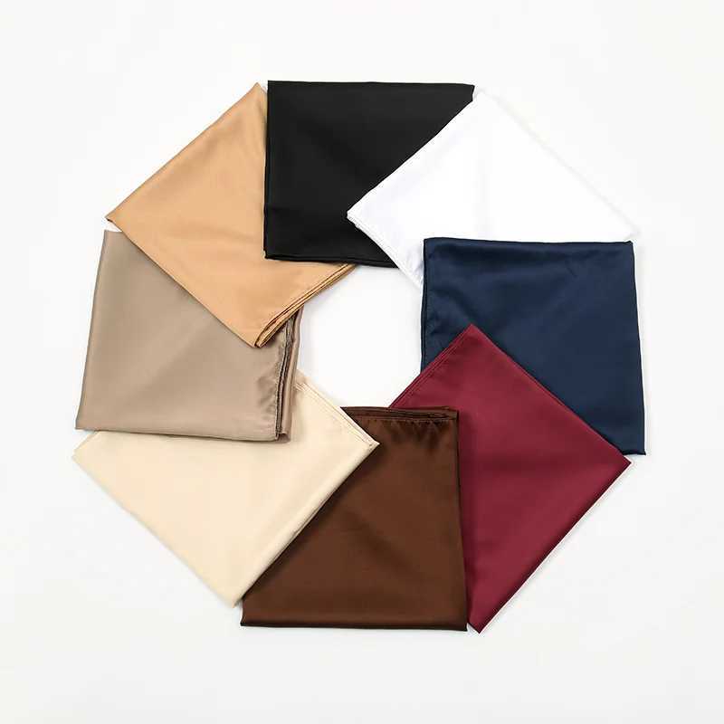 Plain Silk 90 Square Scarf Satin Headband For Muslim Woman Hijabs Wrs Fashion Hair Scarf Casual Islam Mister Female Bandbana W250118